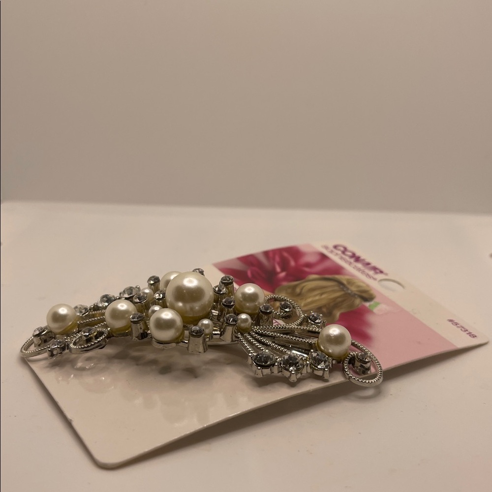 Contain sophisticates Hair Accessories Barrette Faux Pearl Rhinestone new #57318